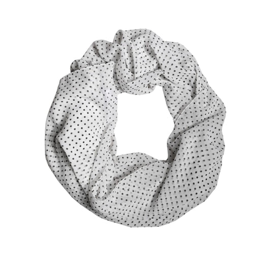 Dolce & Gabbana White Polka Dots Polyester Wrap Shawl Scarf