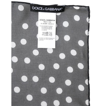 Dolce & Gabbana Black Polka Dots Polyester Wrap Shawl Scarf