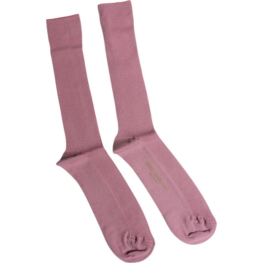 Dolce & Gabbana Rose Pink Cotton Over The Calf Socks