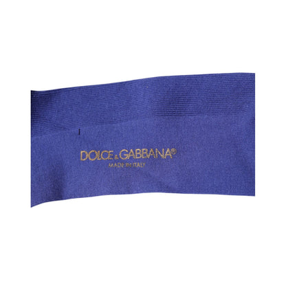 Dolce & Gabbana Purple Cotton Logo Over The Calf Socks