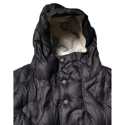 Dolce & Gabbana Black Hooded Parka Coat Winter Jacket