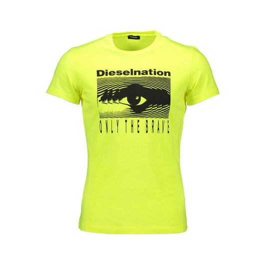 Diesel Yellow Cotton Men T-Shirt Diesel Light Goldenrod