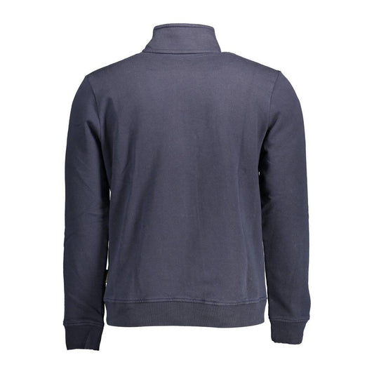 Napapijri Blue Cotton Men Sweater Napapijri Dark Slate Gray