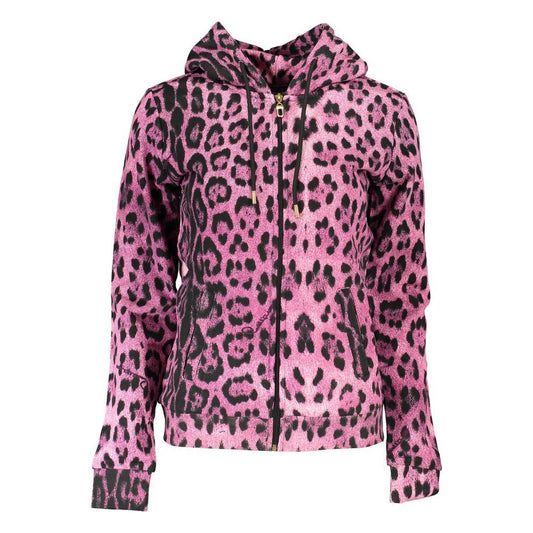 Cavalli Class Pink Cotton Women Sweater Cavalli Class Rosy Brown
