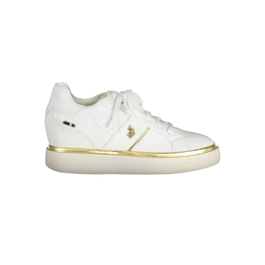 U.S. POLO ASSN. White Polyester Women Sneaker U.S. POLO ASSN. Light Gray