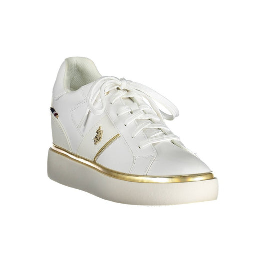 U.S. POLO ASSN. White Polyester Women Sneaker U.S. POLO ASSN. Light Gray