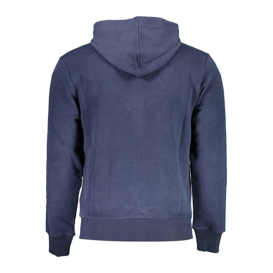 La Martina Elegant Blue Hooded Sweatshirt with Zip Detail La Martina Dark Slate Gray