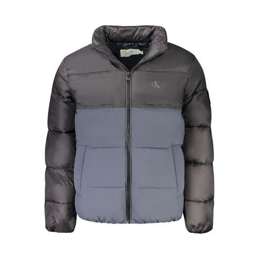 Calvin Klein Blue Polyester Men Jacket Calvin Klein Dim Gray