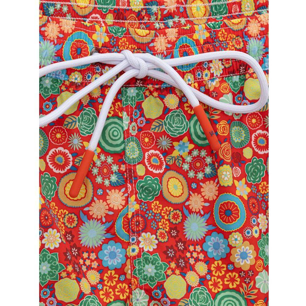 Isaia Red Polyester Swim Short