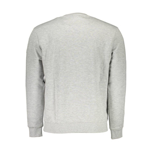 Back view of North Sails gray cotton men's sweater, showcasing long sleeves and casual style perfect for stylish comfort seekers.