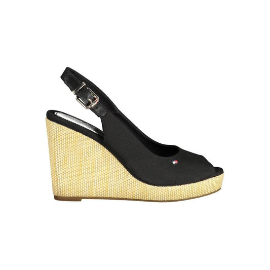 Tommy Hilfiger Black Cotton Women Sandal Tommy Hilfiger Dark Slate Gray