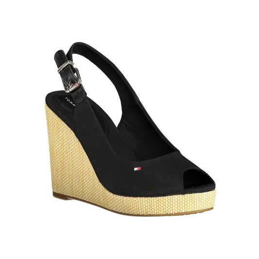 Tommy Hilfiger Black Cotton Women Sandal Tommy Hilfiger Black