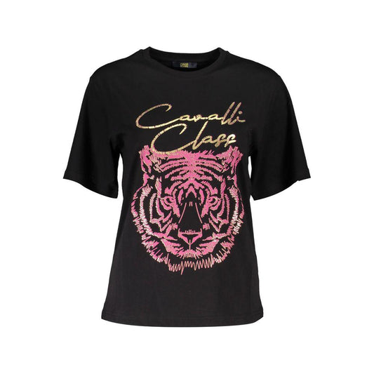 Cavalli Class Black Cotton Women T-Shirt Cavalli Class Black