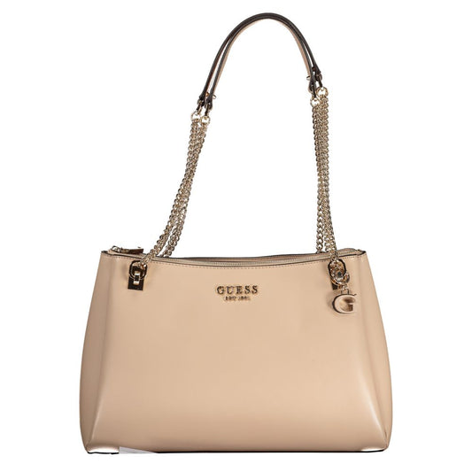 Guess Jeans Beige Polyethylene Handbag Guess Jeans Tan