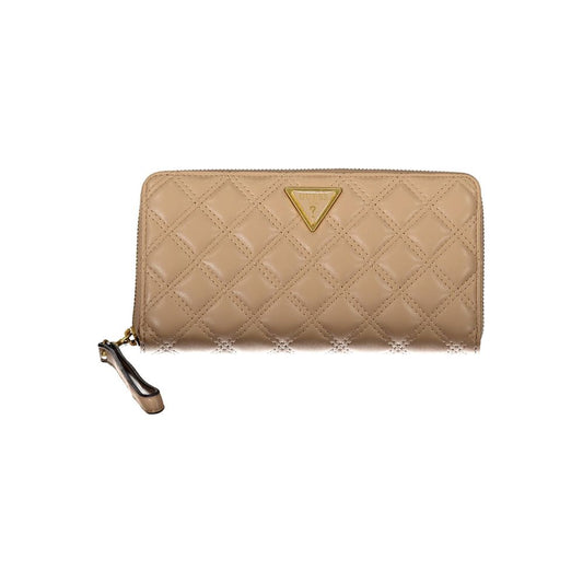 Guess Jeans Beige Polyethylene Women Wallet Guess Jeans Rosy Brown
