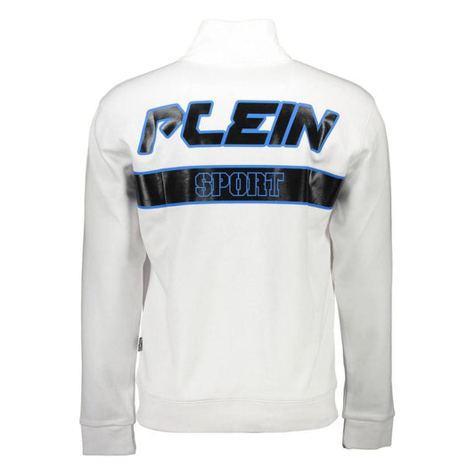 Plein Sport White Cotton Men Sweater Plein Sport Light Gray