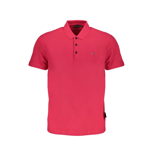 Napapijri Pink Cotton Polo Shirt Napapijri Maroon