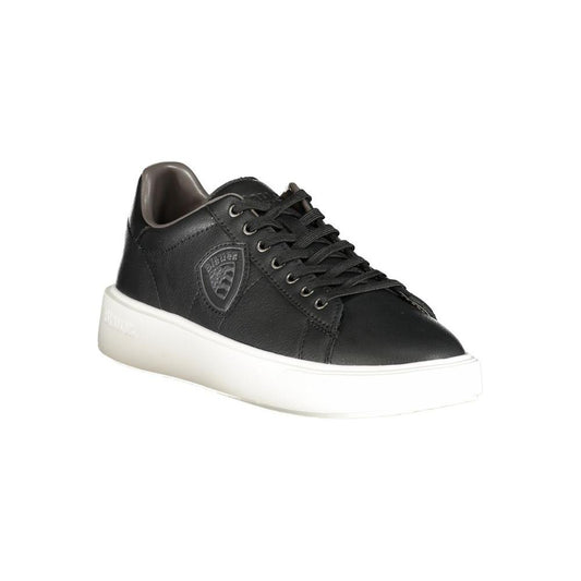 Blauer Black Leather Men Sneaker Blauer Beige