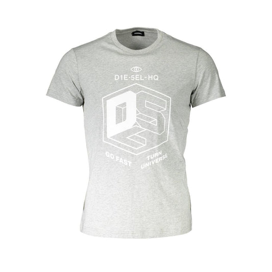 Diesel Gray Cotton Men T-Shirt Diesel Light Gray