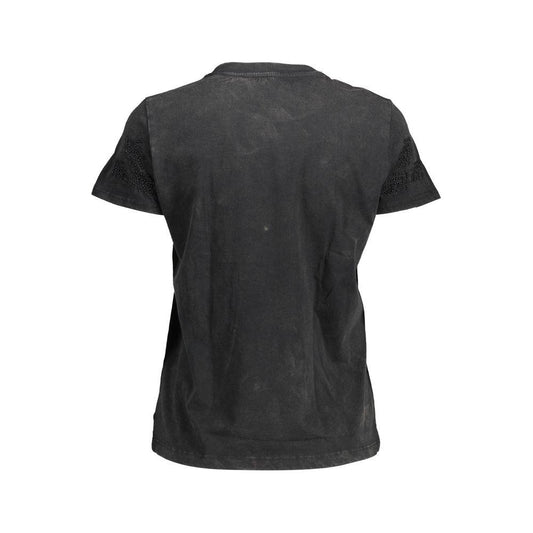 Desigual Black Cotton Women Top Desigual Dark Slate Gray
