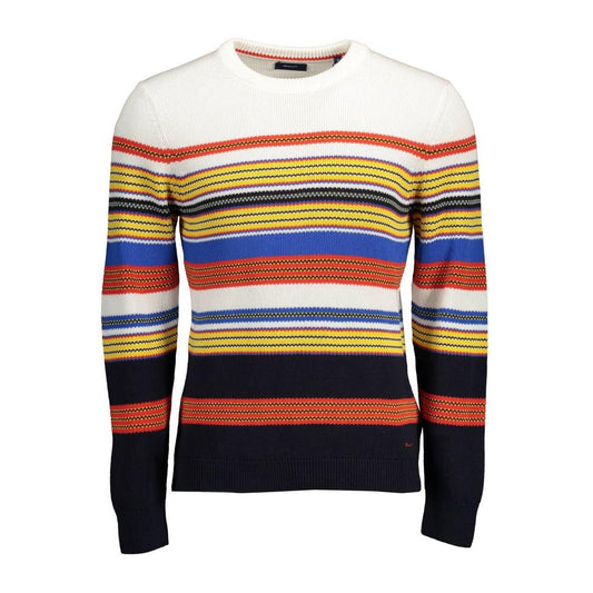 Gant Blue Cotton Men Sweater Gant Light Gray