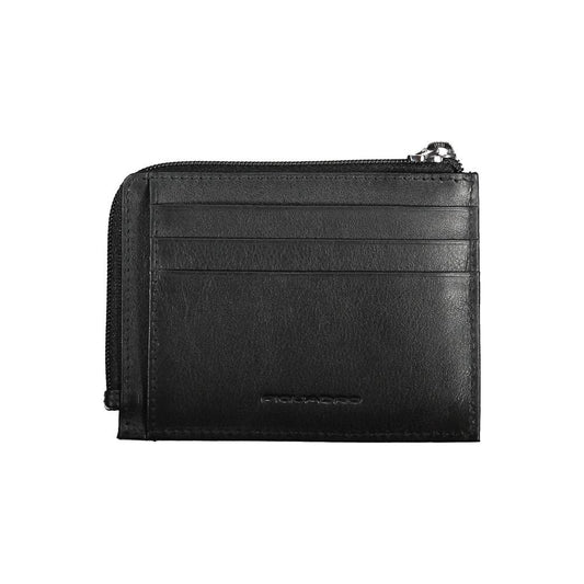 Piquadro Black Leather Men Wallet Piquadro Dark Slate Gray