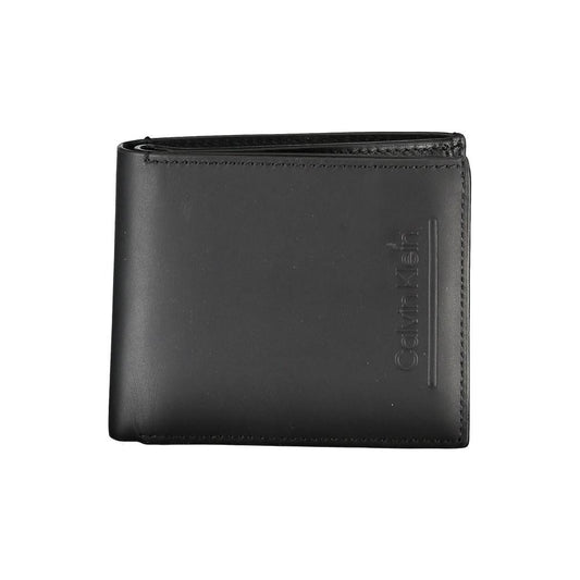 Calvin Klein Black Leather RFID Wallet with Coin Purse Calvin Klein Dark Slate Gray