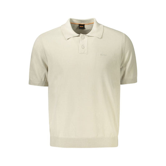 Hugo Boss Beige Cotton Sweater Hugo Boss Light Gray