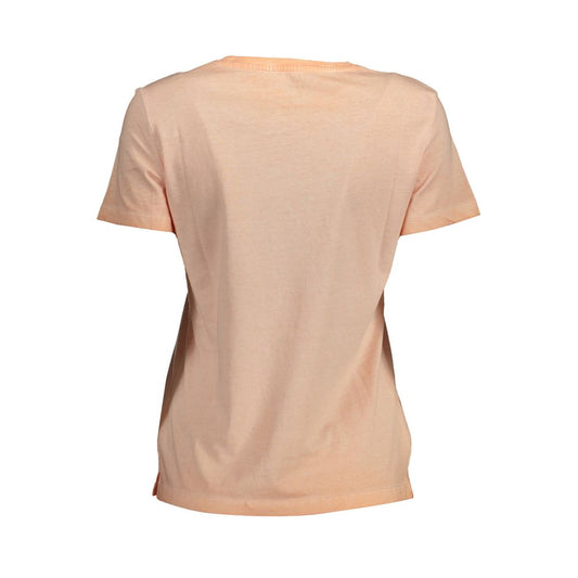 Guess Jeans Pink Cotton Women T-Shirt Guess Jeans Tan