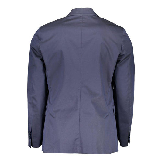 Gant Blue Cotton Men Jacket Gant Dim Gray