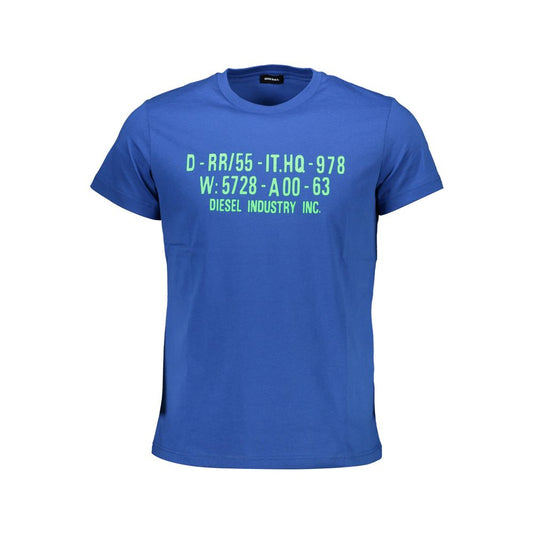Diesel Blue Cotton Men T-Shirt Diesel Dark Slate Blue