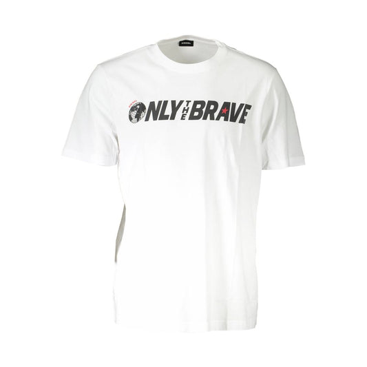 Diesel White Cotton Men T-Shirt Diesel White Smoke