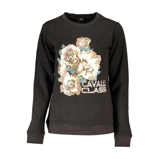 Cavalli Class Black Cotton Sweater Cavalli Class Dark Slate Gray