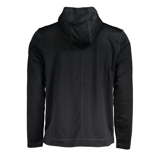 Calvin Klein Sleek Black Hooded Sweatshirt with Logo Print Calvin Klein Black