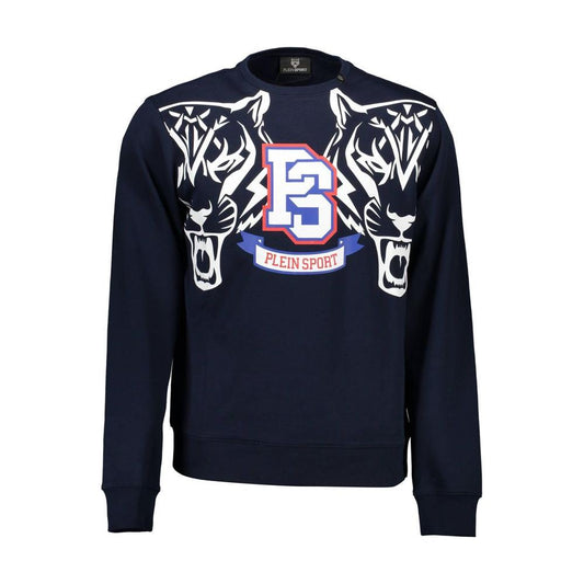 Plein Sport Blue Cotton Mens Sweater Plein Sport Black
