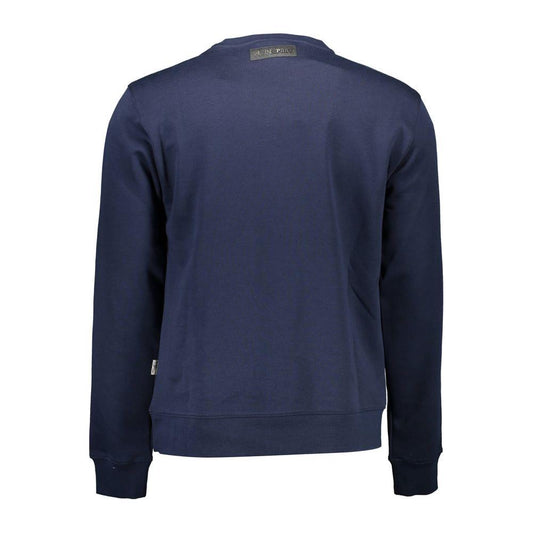 Plein Sport Blue Cotton Mens Sweater Plein Sport Dark Slate Gray
