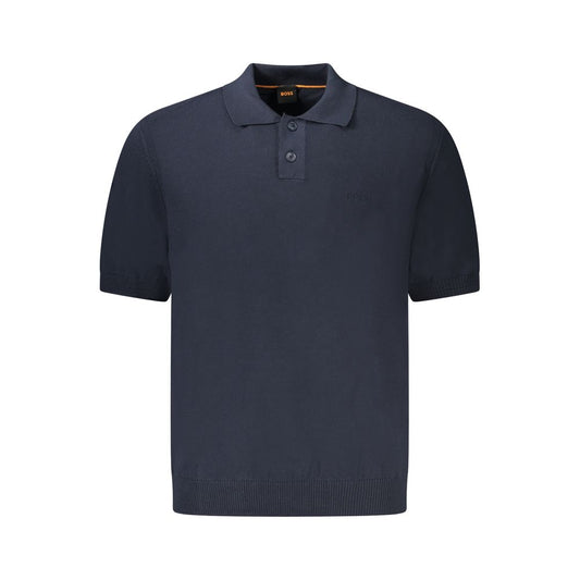 Hugo Boss Blue Cotton Sweater Hugo Boss Dark Slate Gray