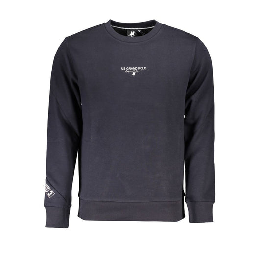U.S. Grand Polo Elegant Fleece Crew Neck Sweatshirt in Blue U.S. Grand Polo Dark Slate Gray