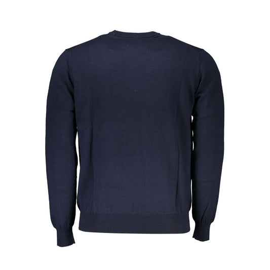 Harmont & Blaine Crew Neck Embroidered Blue Sweater Harmont & Blaine Dark Slate Gray