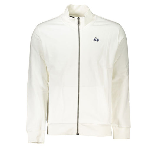 La Martina Elegant White Fleece Sweatshirt - Regular Fit La Martina Beige