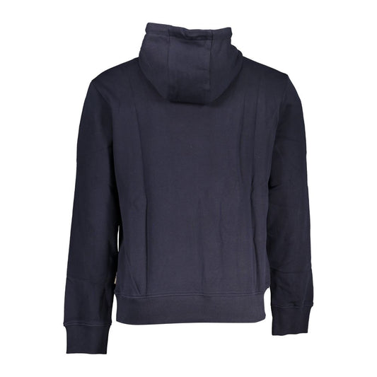 Napapijri Chic Blue Hooded Cotton Sweater for Men Napapijri Dark Slate Gray