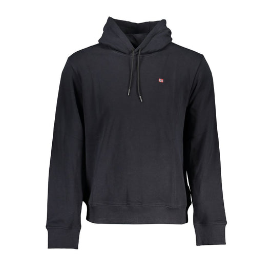 Napapijri Sleek Black Cotton Hooded Sweatshirt Napapijri Dark Slate Gray