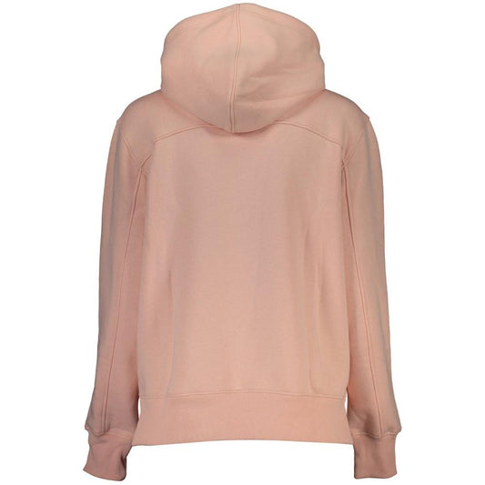 Calvin Klein Chic Pink Fleece Hooded Sweatshirt with Logo Embroidery Calvin Klein Rosy Brown