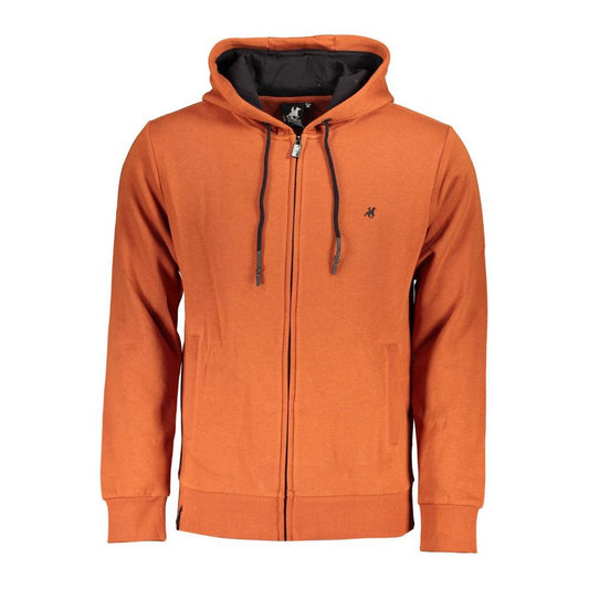 U.S. Grand Polo Bronze Hooded Sweatshirt with Embroidered Logo U.S. Grand Polo Chocolate
