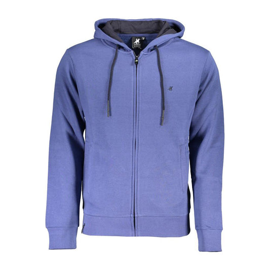 U.S. Grand Polo Chic Blue Hooded Sweatshirt with Embroidered Logo U.S. Grand Polo Light Slate Gray