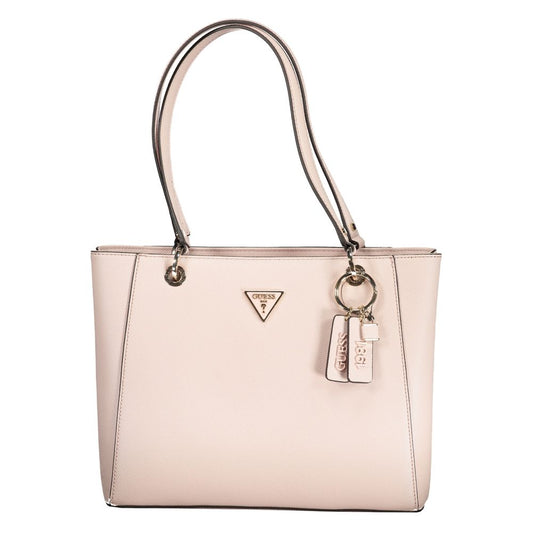 Guess Jeans Pink Polyethylene Handbag Guess Jeans Light Gray