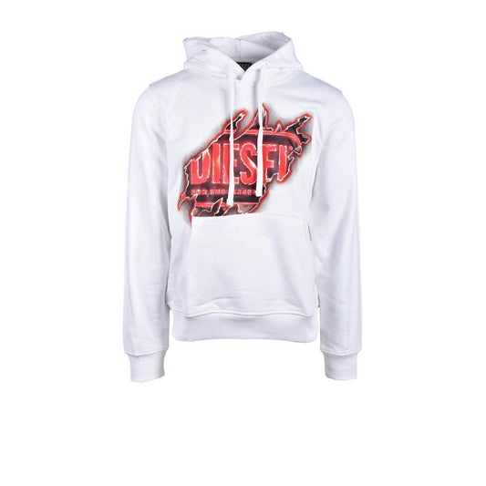 Diesel White Cotton Sweater Diesel Lavender