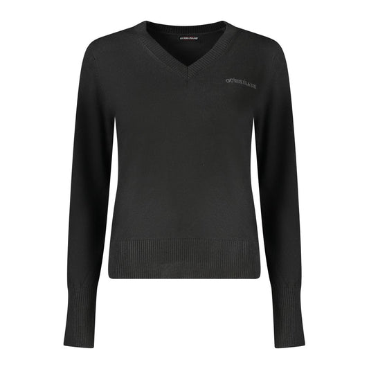 Guess Jeans Black Polyester Women Sweater Guess Jeans Dark Slate Gray