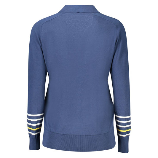 North Sails Blue Cotton Women Sweater North Sails Dark Slate Blue