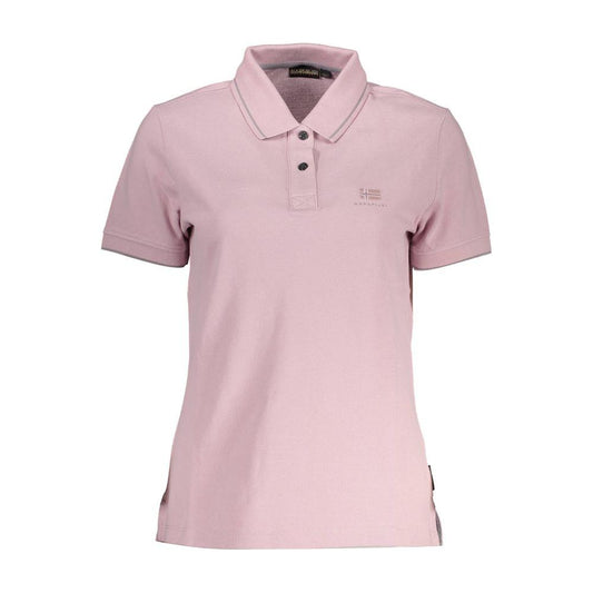 Napapijri Pink Cotton Women Polo Shirt Napapijri Thistle